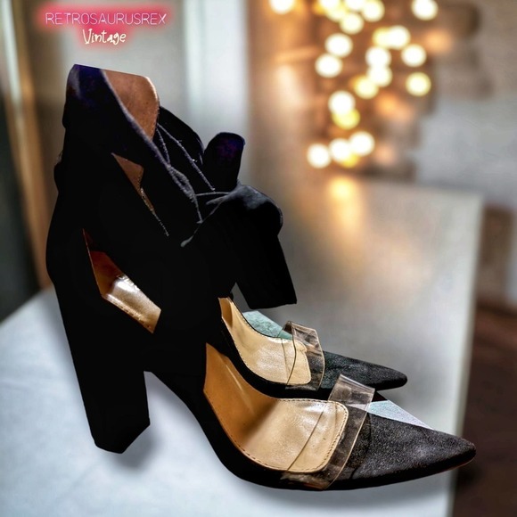 Public Desire Jordy High Block Heel Wrap Tie Heels, 7 - Picture 5 of 12